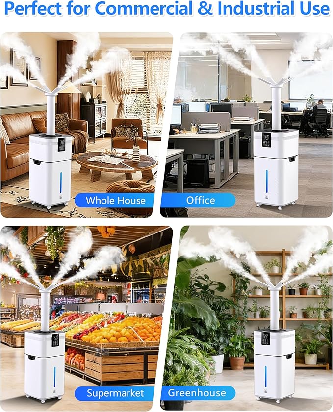 30L/7.93Gal Commercial humidifier Large Room 4200 sq.ft, Whole House Humidifiers 3000ml/H Mist Output, Cool Mist Industrial Humidifiers for Home, Plants, Office, Warehouse, Greenhouse - Image 8