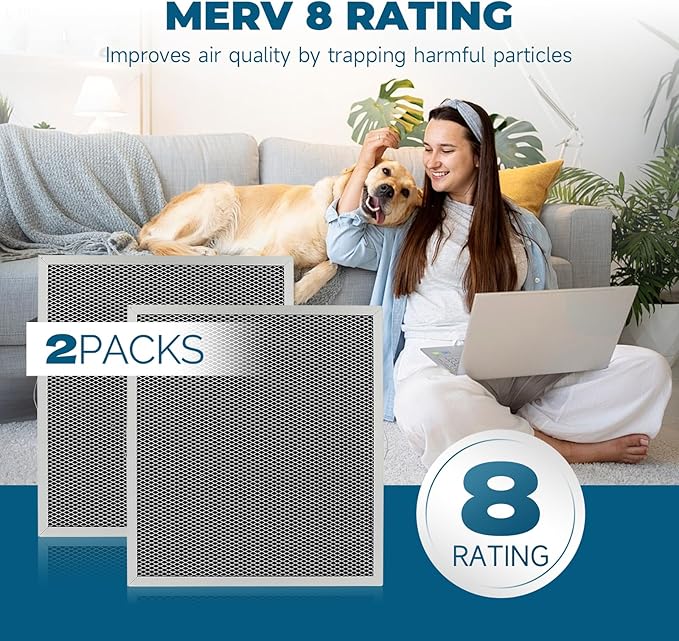2-Packs 5881 Washable MERV 8 Dehumidifier Filter 12x14x1 Compatible with AprilAire Whole-House Models E100 E080 8192A and Dehumidifying Ventilator 8192A Replacement Filter - Image 4