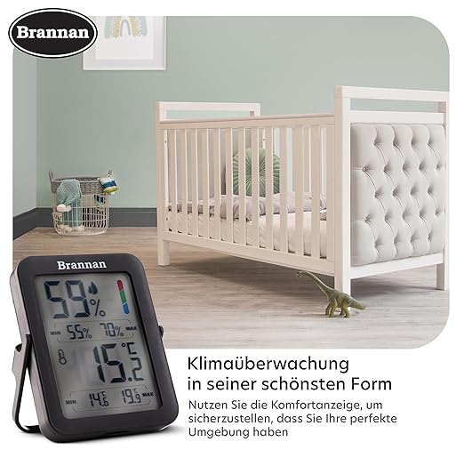 Brannan Max Min Thermometer Room Indoor Humidity Meter Hygrometer - Accurate Room Temperature Maximum Minimum Thermometer Recording Temperature Digital Display to Monitor House Home Office Nursery - Image 7