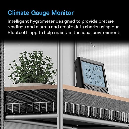 AC Infinity Temperature Humidity VPD Smart Hygrometer B2 with LCD Display & Bluetooth App Monitor, Climate Gauge Thermometer for Basements, Guitar Rooms, Grow Tents and Greenhouses - Image 2