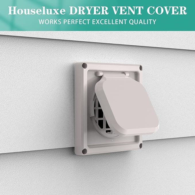 Dryer Vent Cover Outside 4 inch, Magnetic Door Design, Durable Airflow Vent with Lint Trap Screen, Thickened Material, 6 inch x 6 inch Size, Beige - Image 7