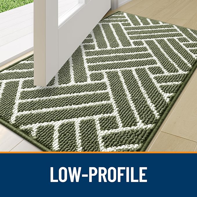 OLANLY Large Indoor Door Mat, 59x35 Inch, Dirt Resistant and Absorbent, Non-Slip Rubber Backing Floor Mats, Easy Clean Low-Profile Doormat for Entryway, Front Door, and Inside Entrance, Green - Image 4