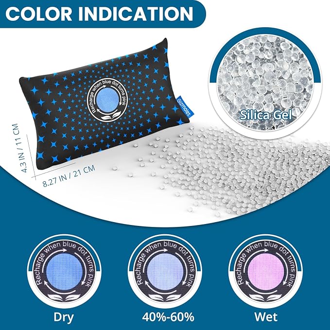 500g [1.1 lb]Reusable Car Dehumidifier - Leak-proof Desiccant Packs for Storage, Silica Gel Desiccant Packets, Fast Reactivated Rechargeable, Moisture Absorbers for Storage Car Closet Safe - Image 5