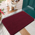 OLANLY Dog Door Mat for Muddy Paws 30x17, Absorbs Moisture and Dirt, Absorbent Non-Slip Washable Doormat, Quick Dry Chenille Mud Mat for Dogs, Entry Indoor Entryway Carpet for Inside Floor, Burgundy by OLANLY