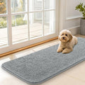 OLANLY Dog Door Mat for Muddy Paws 47x17, Absorbs Moisture and Dirt, Absorbent Non-Slip Washable Doormat, Quick Dry Chenille Mud Mat for Dogs, Entry Indoor Entryway Carpet for Inside Floor, Grey by OLANLY