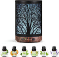 Oil Diffuser with Essential Oils Set, Aromatherapy Diffuser with 7 Color Lights and Auto Shut-Off, Cool Mist Diffuser with 6 Oils Gift Pack for Home Office (Tree with Oils) by JOYOLO