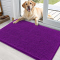 OLANLY Dog Door Mat for Muddy Paws 36x24, Absorbs Moisture and Dirt, Absorbent Non-Slip Washable Doormat, Quick Dry Chenille Mud Mat for Dogs, Entry Indoor Entryway Carpet for Inside Floor, Purple by OLANLY