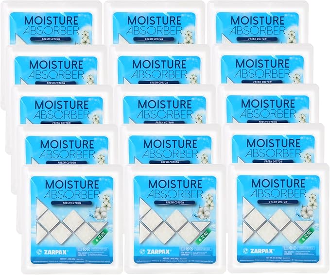 Moisture Absorber Sachets Fresh Cotton 1.4 oz/40g - Remove Excess Moisture In Air & Odor - Desiccant Dehumidifier for Closet, Drawer, Safe, Storage - Dampness & Humidity Control - Set of 15 - Image 2
