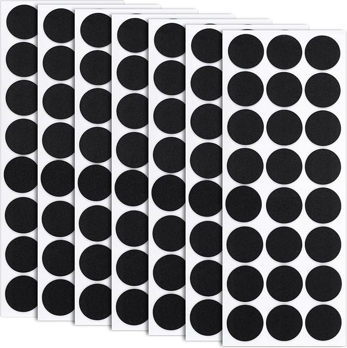 160 Pcs Small Felt Furniture Pads, Self-Adhesive EVA Foam Dot Circles, Round Felt Furniture Stickers for Desks Drawers Vases Photo Frames Cabinets Doors Candlesticks - Black (1.18") by Unknown