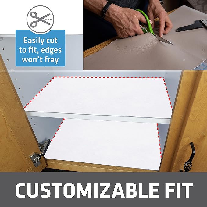 Drymate Premium Luxury Shelf & Drawer Liner, Thick Cushioned Fabric, Non-Adhesive, Absorbent, Waterproof, Slip-Resistant, Liners for Kitchen Cabinets, Cupboards (USA Made)(12”x59”)(24-Pack)(White) - Image 4