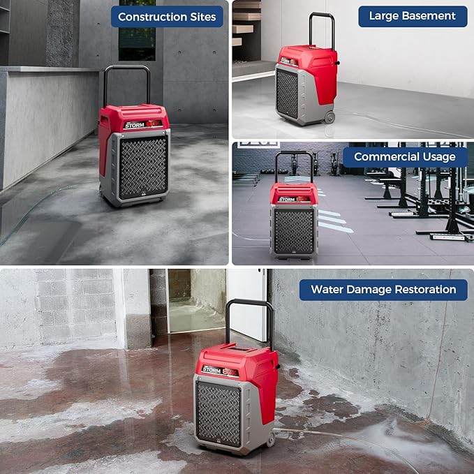 ALORAIR 170 PPD Commercial Dehumidifier with Pump & Drain Hose Cover up to 2,100 Sq.Ft Space Industrial Use Portable Handle Dehu with Wheels for Water Damage Restore, Carpet Drying - Image 9
