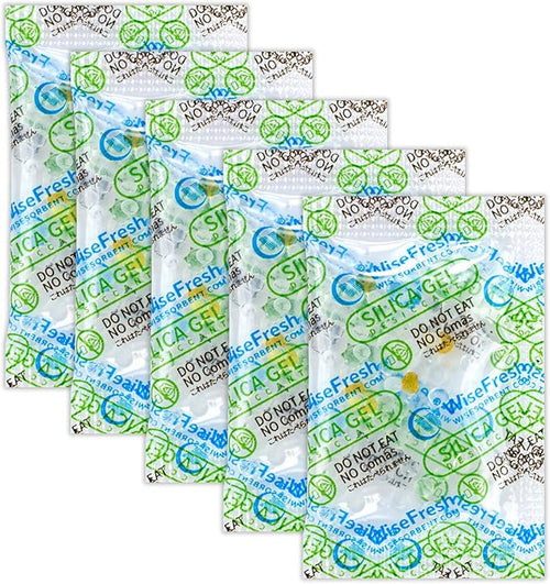 100Pcs 1 Gram Food Safe Desiccant Packs, Silica Gel Packets, Indicating Desiccant Moisture Absorbers for Storage by Wisesorb