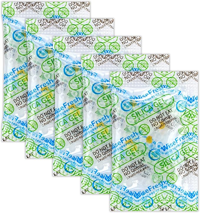 500Pcs 1 Gram Food Safe Desiccant Packs, Silica Gel Packets, Indicating Desiccant Moisture Absorbers for Storage by Wisesorb