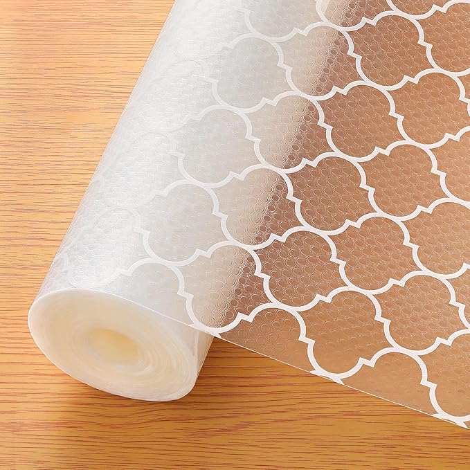 Cooyes Shelf Liner for Kitchen Cabinets – Non-Adhesive Waterproof EVA Liner for Drawers and Cabinets – Durable, Easy-to-Cut Shelf Paper with Modern Pattern by Cooyes