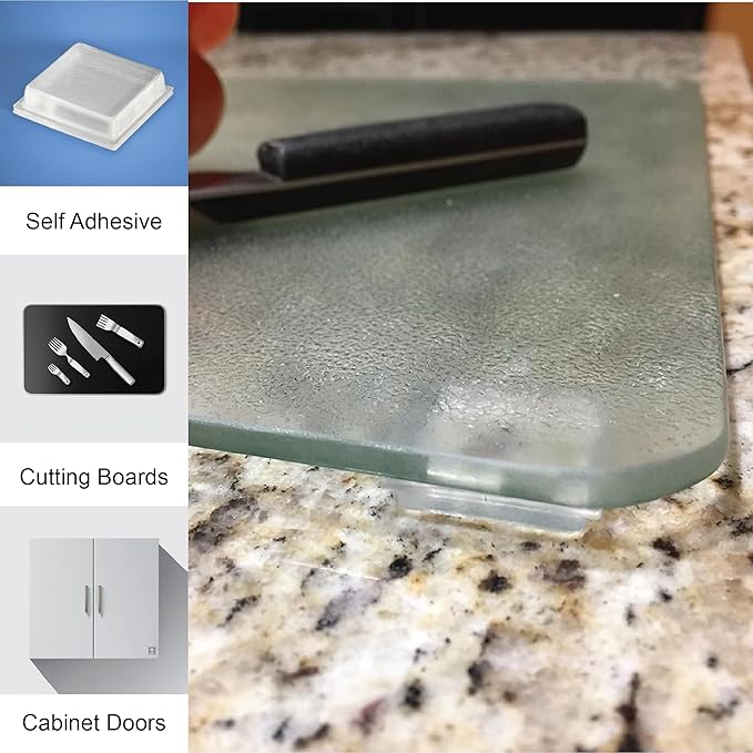 1 Inch Clear Adhesive Bumpers Combo Pack (Square, Circle) - Made in USA - Set of 23 Transparent Glass Protective Pads, Self Stick Rubber Pads for Glass Table Top, Furniture Feet, Picture Frames - Image 5