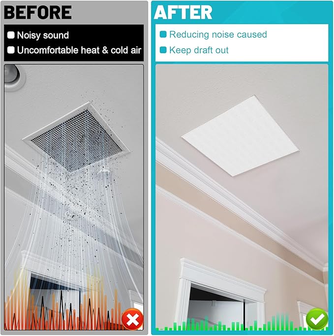 Insulation Cover for Vents, Foam Thermal Insulation with Veclro Strips, 3-Layer Whole House Fan Cover for Ceiling, Attic, RV, Garage, Reflective, Thermal Foam Cover - Image 4