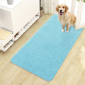 OLANLY Dog Door Mat for Muddy Paws 44x24, Absorbs Moisture and Dirt, Absorbent Non-Slip Washable Doormat, Quick Dry Chenille Mud Mat for Dogs, Entry Indoor Entryway Carpet for Inside Floor, Blue by OLANLY