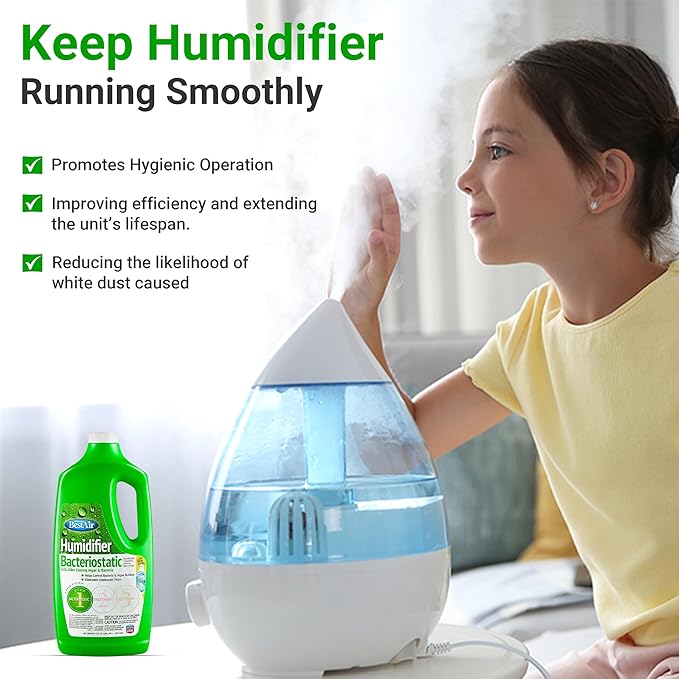 Bacteriostatic Humidifier Water Treatment – Comprehensive Humidifier Cleaning Solution – Universal Humidifier Water Additive – Odorless Humidifier Descaler Solution – Effective Treatment (2pack) - Image 4