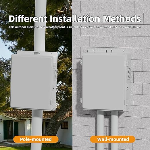 Joinfworld Vented Outdoor Enclosure Box 18.1x12.6x6.4 Outdoor WiFi Enclosure Waterproof White Nema Electrical Box with Cooling Fan for Electronics - Image 6