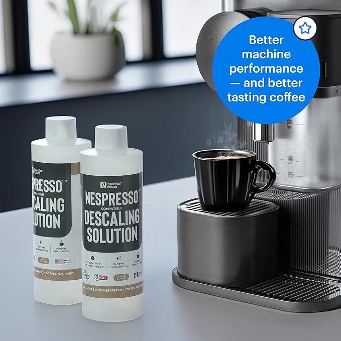 Essential Values Descaling Solution Compatible with Nespresso - Coffee Descaler - Coffee Maker Cleaner - Kettle, Espresso Machine Cleaning - 12 Month Supply 2-Pack - Image 4