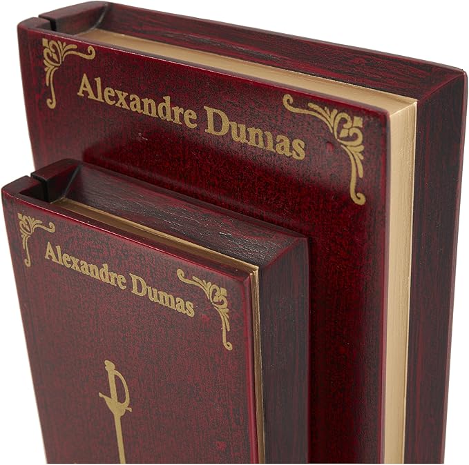 Deco 79 Wooden Decorative Box "The Three Musketeers" Storage Faux Book Decorative Keepsake Boxes, Set of 2 Storage Boxes 11", 9"W, Red - Image 4
