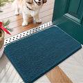 OLANLY Dog Door Mat for Muddy Paws 24x16, Absorbs Moisture and Dirt, Absorbent Non-Slip Washable Doormat, Quick Dry Chenille Mud Mat, Entry Indoor Entryway Carpet for Inside Floor, Atlantic Blue by OLANLY