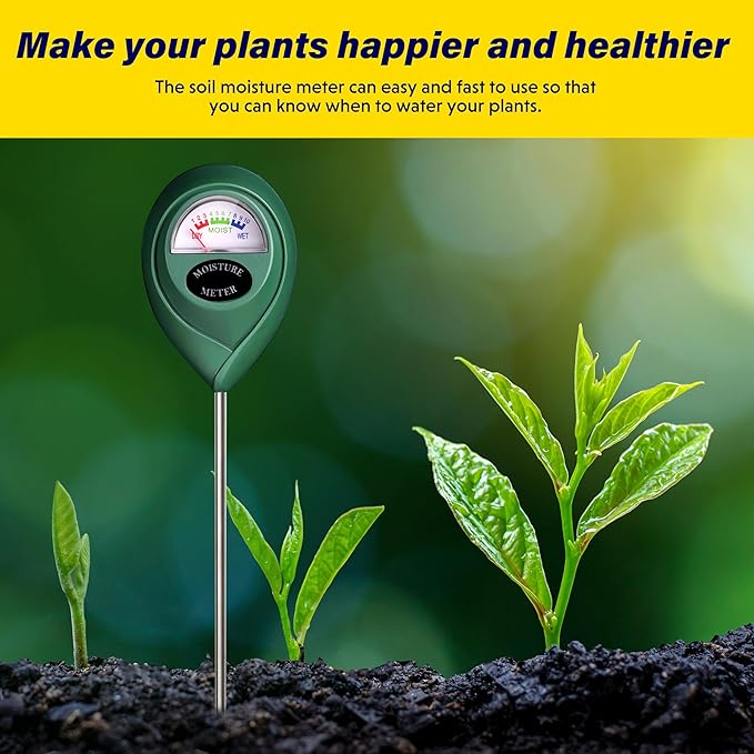 iPower 2-Pack Soil Moisture Meter for Plant Water Test Hygrometer Monitor for Garden, Lawn, Farm, Indoor and Outdoor Use, Tester, Green - Image 6