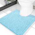 Smiry Luxury Chenille Toilet Rugs U-Shaped 20x20, Soft Absorbent Non-Slip Contour Bathroom Rugs for Toilet, Machine Washable Contoured Bath Mats, Sky Blue by Smiry