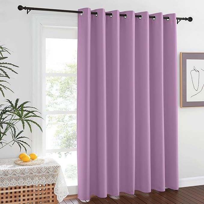 NICETOWN Room Darkening Patio Sliding Door Curtains 84 inch Length, Grommet Divider Thermal Insulated Curtain Drapes for French Door/Living Room (Lilac, W100 x L84, 1 Panel) by NICETOWN
