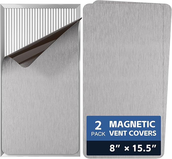 Strong Magnetic Vent Covers 8"x15.5", 2 Pack Magnet Cover for Home RV Floor Wall Ceiling Registers AC Vents Decoration Air Vent Covers Magnetic Sheet by KLOLKUTTA