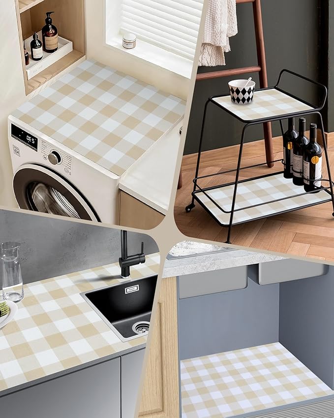 Shelf Liner for Kitchen Cabinets Non-Adhesive Drawer Liners Non-Slip Strong Grip Cabinet Liners Thickened Paper for Shelves, Dresser, Cupboard, Tool Box, Pantry, Bathroom Drawers Beige 11.8In x 20FT - Image 7
