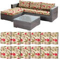 12Pcs Stretch Patio Cushion Cover, Floral Couch & Sofa Slipcovers for Patio Furniture Cushions Washable Reusable Couch Covers Replacement for All-Season (Rosy Pink Floral,Cover Only) by CALBODE