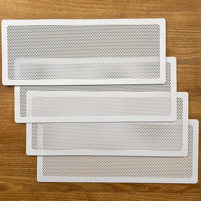 White Floor Register Vent Screen Cover 4"x10" Magnetic, Perfect for Wall/Ceiling/Floor Air Vent Filters (4-Packs) - Image 6