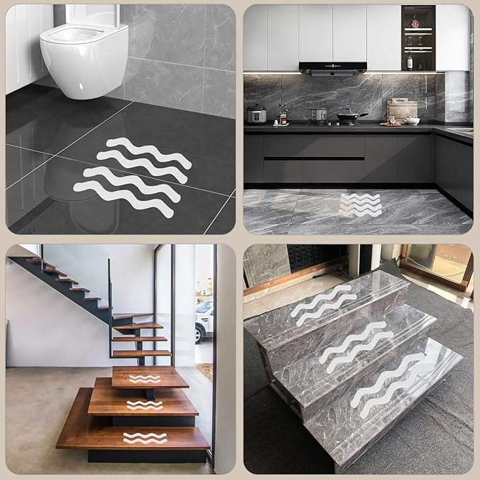24 PCS Anti Slip Shower Stickers, Safety Bathtub Non Slip Strips, Adhesive Decals Anti Skid Tape with Scraper for Tub, Shower, Steps, Floor, Stairs - Image 4