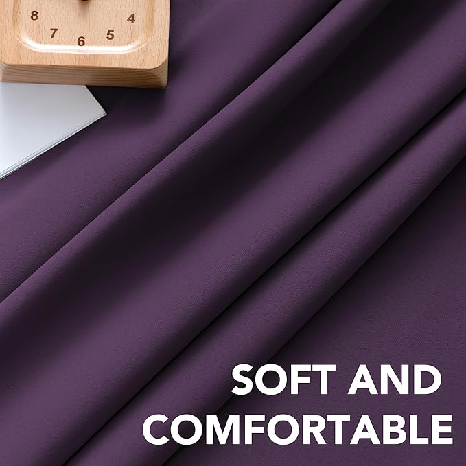 H.VERSAILTEX Blackout Curtains Thermal Insulated Window Treatment Panels Room Darkening Blackout Drapes for Living Room Back Tab/Rod Pocket Bedroom Draperies, 52 x 96 Inch, Plum Purple, 2 Panels - Image 5