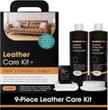 Furniture Clinic Large Leather Care Kit | Leather Cleaner + Conditioning Protection Cream for Furniture | Two 17oz Bottles + 1 Sponge & 1 Cloth | Restore Leather Couches, Car Seats, Jackets, & Boots by FurnitureClinic