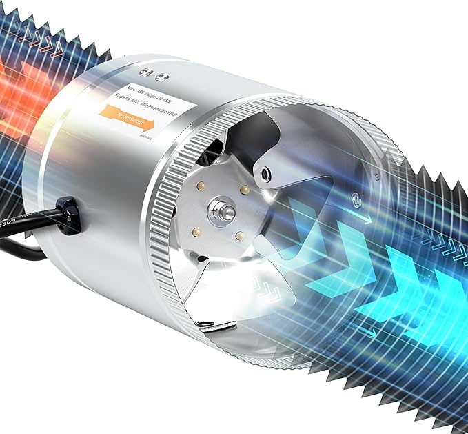 InfiniPower 6 Inch Inline Duct Fan 240 CFM, HVAC Booster Exhaust Ventilation Fan with Low Noise for Basements, Bathrooms, Grow Tents, Kitchens and Attics, Silver by InfiniPower