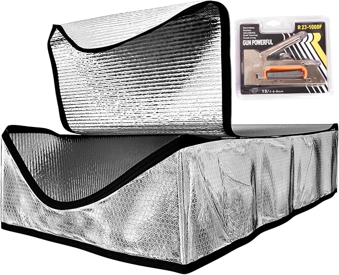 Premium Attic Door Insulation Cover, 25″x54″x11″, Extra Thick Double Bubble Cover for Pull Down Stairs, Air Tight Attic Stairs Insulation with Easy Zipper Access (Stapler Included) by EnergyWise