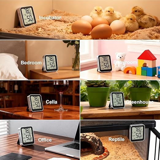 Antonki Room Thermometer Indoor Hygrometer Digital Temperature and Humidity Sensor Meter Humidity Monitor with Max/Min Records - AAA Battery Included - Image 6