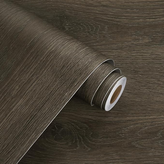 WESTICK Large Brown Wood Peel and Stick Wallpaper 24"x394" Self Adhesive Wood Contact Paper for Countertops Waterproof Dark Wooden Vinyl Wrap Roll for Tables Desk Dresser Kitchen Cabinets Dining Room - Image 8