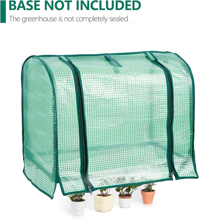 Mini Greenhouse Indoor, Tabletop Garden Nursery Plant Cover Tent Humidity Domes for Home Gardening Germination and Seedling Propagation, 23x12x16.5 Inches, Green Cover - Image 5