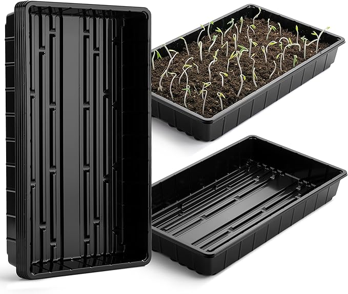 Mr. Pen- Plastic Growing Trays, 5Pack, Black, 17x10, Plant Tray, Seed Tray, Seedling Tray, Propagation Tray, Plant Trays for Seedlings, Planting Trays, Microgreens Growing Trays, Seedling Starter Tray by MrPen