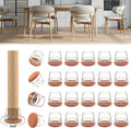 24PCS Upgraded Silicone Chair Leg Floor Protectors for Hardwood Floors, Furniture Sliders for Chair Legs, 360°Felt Pad Bottom Wrapped Thickening Furniture Pads Cap Covers to Scratch and Reduce Noise by Violibar