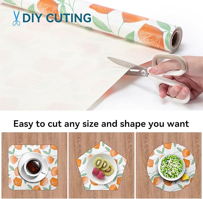 12" W x 120" L Floral Drawer and Shelf Liner for Cabinets, Non-Adhesive Strong Grip Non-Slip Flower Shelf Cabinet Kitchen Shelf Liners for Kitchen Cabinets - Image 5