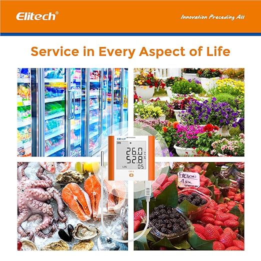Elitech Digital Temperature Humidity Data Logger Medical Refrigerator Thermometer Vaccine Fridge Temperature Monitor Max Min Value, GSP-8, 10 Pack - Image 7