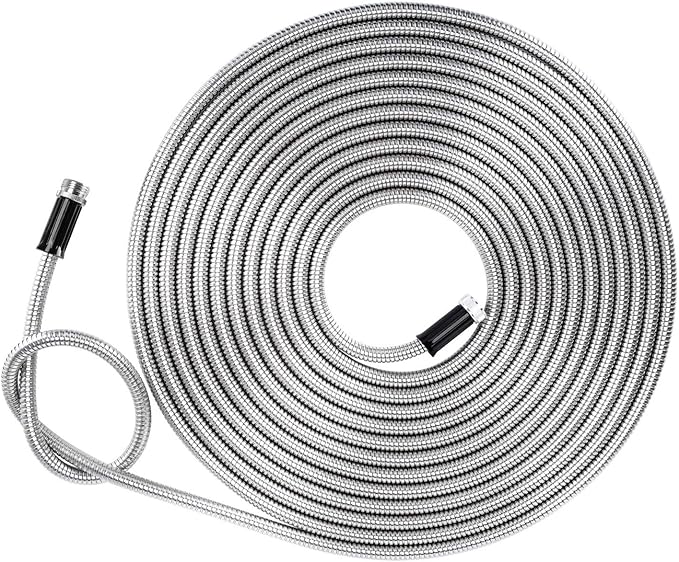 Beaulife Metal Garden Hose 100 ft Flexible No Kink Lightweight RV Drinking Water Hose Extension Leader Hose Heavy Duty Outdoor - Image 2