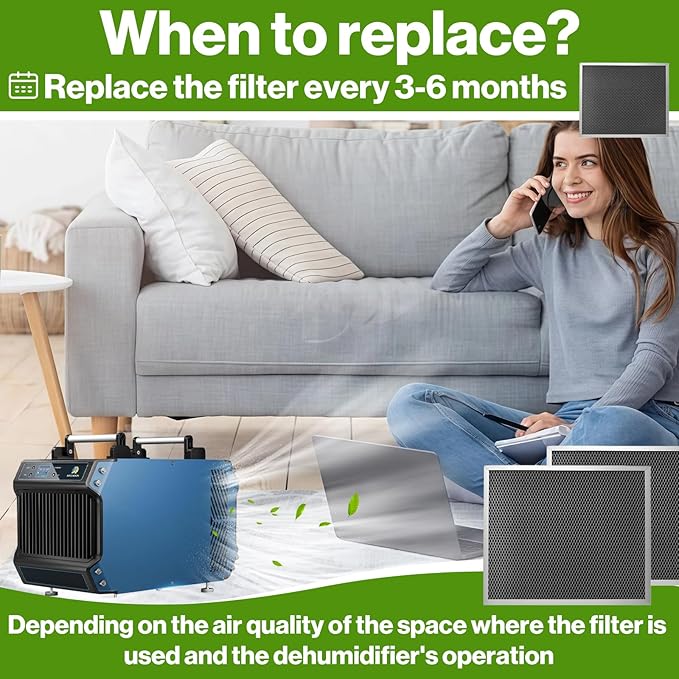 2 Packs MERV-1 Filter Compatible with Guardian 60 60P 85P, Dehumidifier Replacement Filter Compatible with ALORAIR Galaxy 60, 60P, 85P， Basement Dehumidifier Specific(For Underground Space, Warehouse) - Image 7