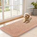 OLANLY Dog Door Mat for Muddy Paws 47x20, Absorbs Moisture and Dirt, Absorbent Non-Slip Washable Doormat, Quick Dry Chenille Mud Mat for Dogs, Entry Indoor Entryway Carpet for Inside Floor, Peach by OLANLY