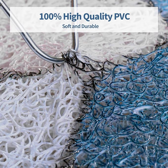 HOMBYS Square Shower Mat Non Slip,Shower Mat with Drain Hole in Middle,Shower Floor Mats for Inside Shower,PVC Loofah Shower Stall Mat,Secure in Shower Mat,Boho Bath Mats for Shower - Image 3