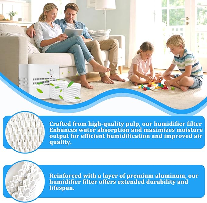 2-Pack Humidifier Filter for Pelonis Humidifier PSU10E1BB, PSU10E1WW, PSU10E2FBB and PSU10E2FWW, Humidifier Wicking Filter Replacement Compatible with Pelonis Humidifier Filter - Image 4